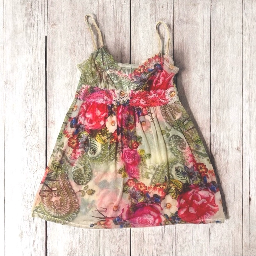 Claire Pettibone “Butterflies” Femme Floral Lace Chemise Nightie